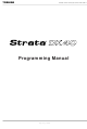 Toshiba Strata DK40 Programming Manual