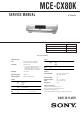 Sony MCE-CX80K Service Manual