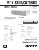 Sony MDX-C670 Service Manual