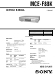 Sony MCE-F88K Service Manual