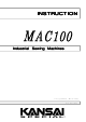 kansai MAC100 Instruction