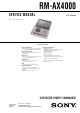 Sony RM-AX4000 Service Manual