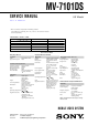 Sony MV-7101DS Service Manual