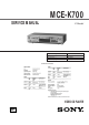 Sony MCE-K700 Service Manual