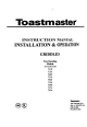 Toastmaster A710 Instruction Manual