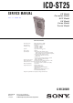 Sony ICD-ST25 Service Manual