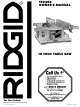 RIDGID TS2400 Owner's Manual