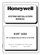 Honeywell KHF 1050 System Installation Manual