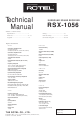 Rotel RSX-1056 Technical Manual