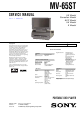 Sony MV-65ST Service Manual