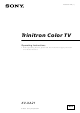 Sony Trinitron KV-XA21 Operating Instructions Manual