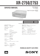 Sony XR-2750 Service Manual