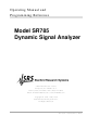 Stanford Research Systems SR785 Operating Manual And Programming Reference