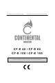 Continental Fires CF-E 40 Instructions For Installation And Use Manual