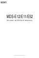 Sony MDS-E12 Manual