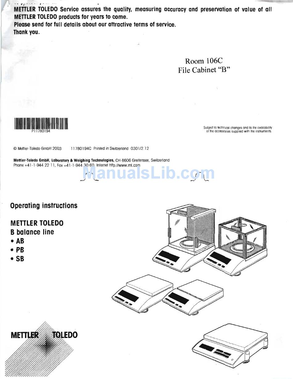 Mettler Toledo Ind131 User Manual