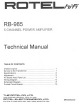 Rotel RB-985 Technical Manual