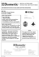 Dometic RM 7832 Installation And Operating Instructions Manual