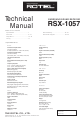Rotel RSX-1057 Technical Manual