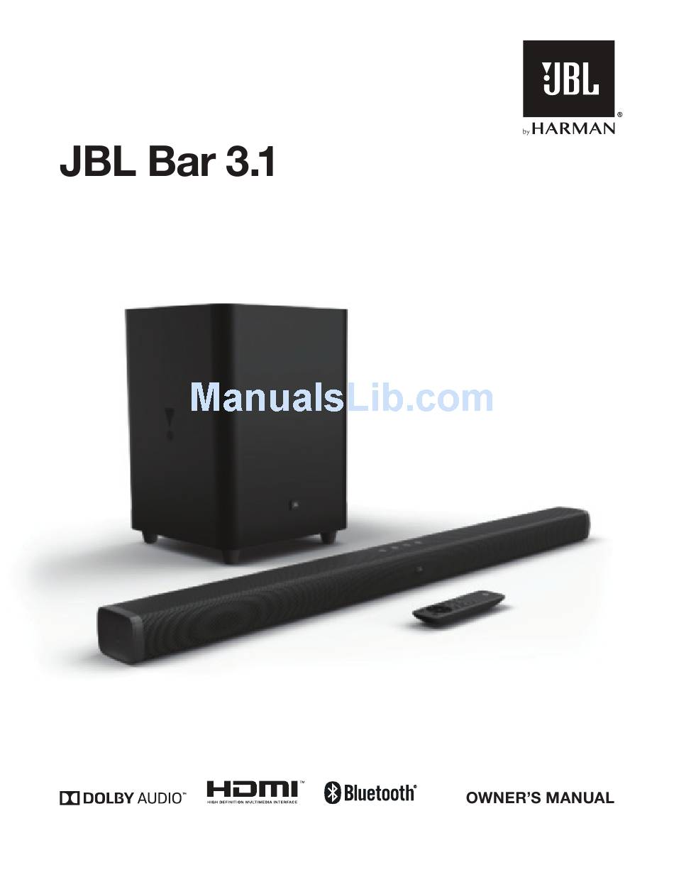 JBL BAR 3.1 OWNER'S MANUAL Pdf Download | ManualsLib