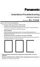 Panasonic BL-C30A Installation And Troubleshooting Instructions