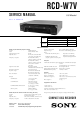 Sony RCD-W7V Service Manual