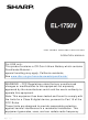 Sharp EL-1750V Operation Manual