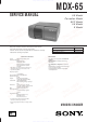 Sony MDX-65 Service Manual