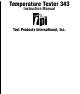 Test Products International 343 Instruction Manual