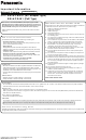 Panasonic BB-HCM381 Important Information