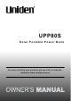 Uniden UPP80S Owner's Manual