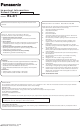 Panasonic BL-C1 Important Information