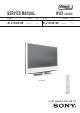 Sony KLV-S19A10E Service Manual