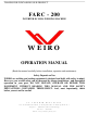 WEIRO FARC-200 Operation Manual