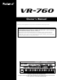 Roland VR-760 Owner's Manual