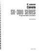 CANON Canola SX-300 series Instructions Manual