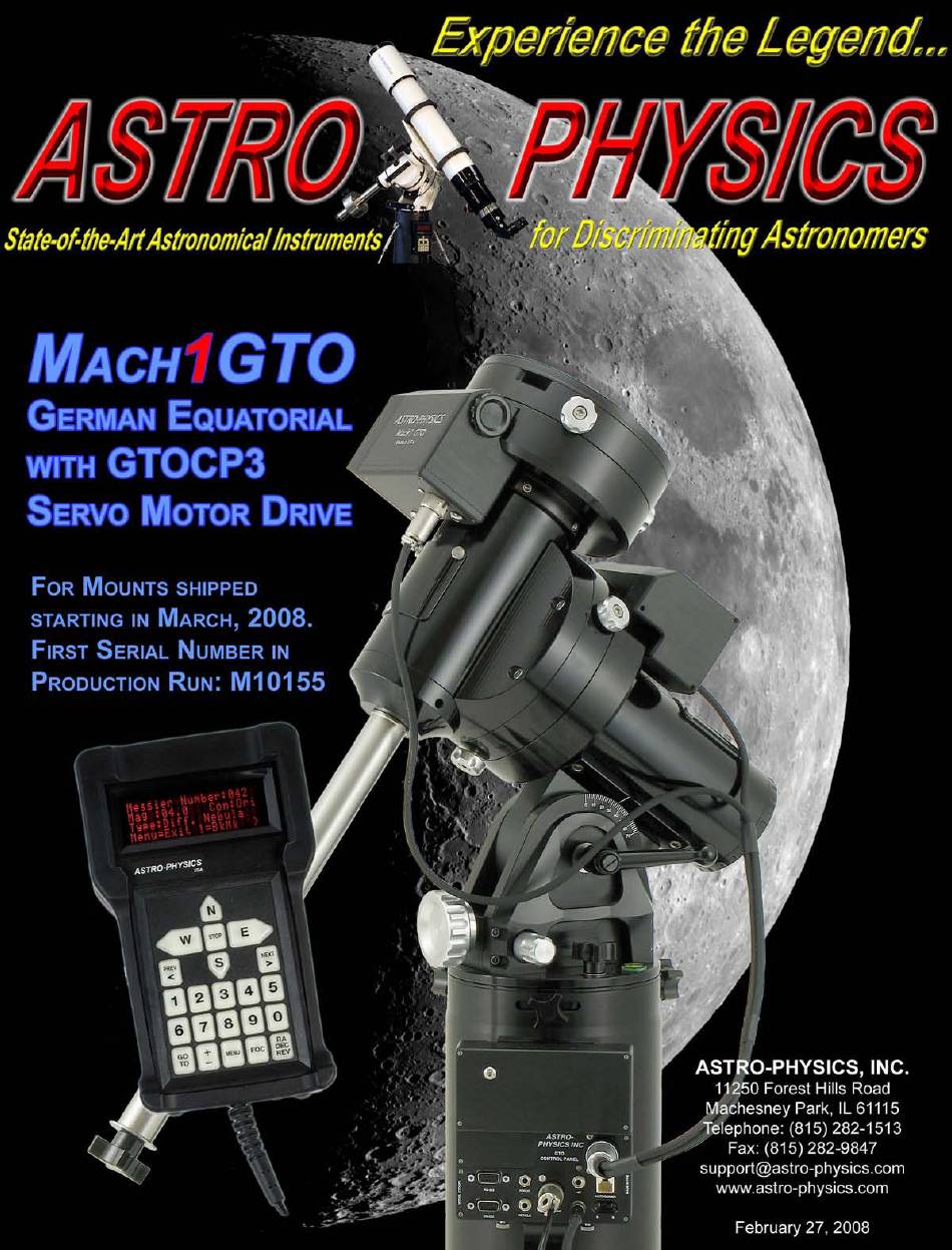 ASTRO-PHYSICS MACH1GTO MANUAL Pdf Download | ManualsLib