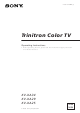 Sony TRINITRON KV-XA34 Operating Instructions Manual