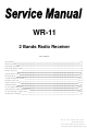 Sangean WR-11 Service Manual
