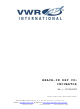 VWR International 1917 Installation And Operation Manual