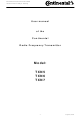 Continental Refrigerator TXN5 User Manual