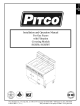 Pitco SGH50 Installation And Operation Manual