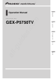 Pioneer GEX-P5750TV Operation Manual