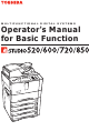 Toshiba e-studio 520 Operator's Manual For Basic Function