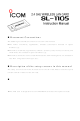 Icom SL-1105 Instruction Manual