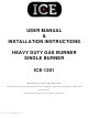 Ice ICE-1201 User's Manual & Installation Instructions