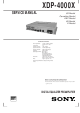 Sony XDP-4000X Service Manual