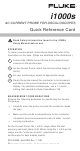Fluke i1000s Quick Reference Card