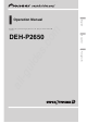 Pioneer DEH-P2650 Operating Manual