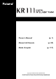 Roland KR111 Owner's Manual